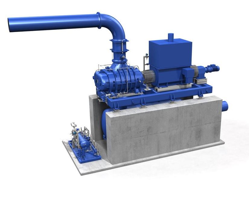 Large Process Blower Explode Aerzen Series GR Process Gas Positive Displacement Blowers