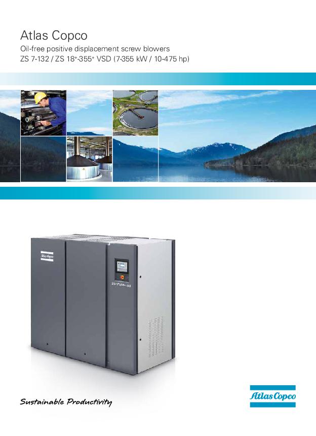 Atlas Copco - Oil-Free Positive Displacement Screw Blowers Datasheet