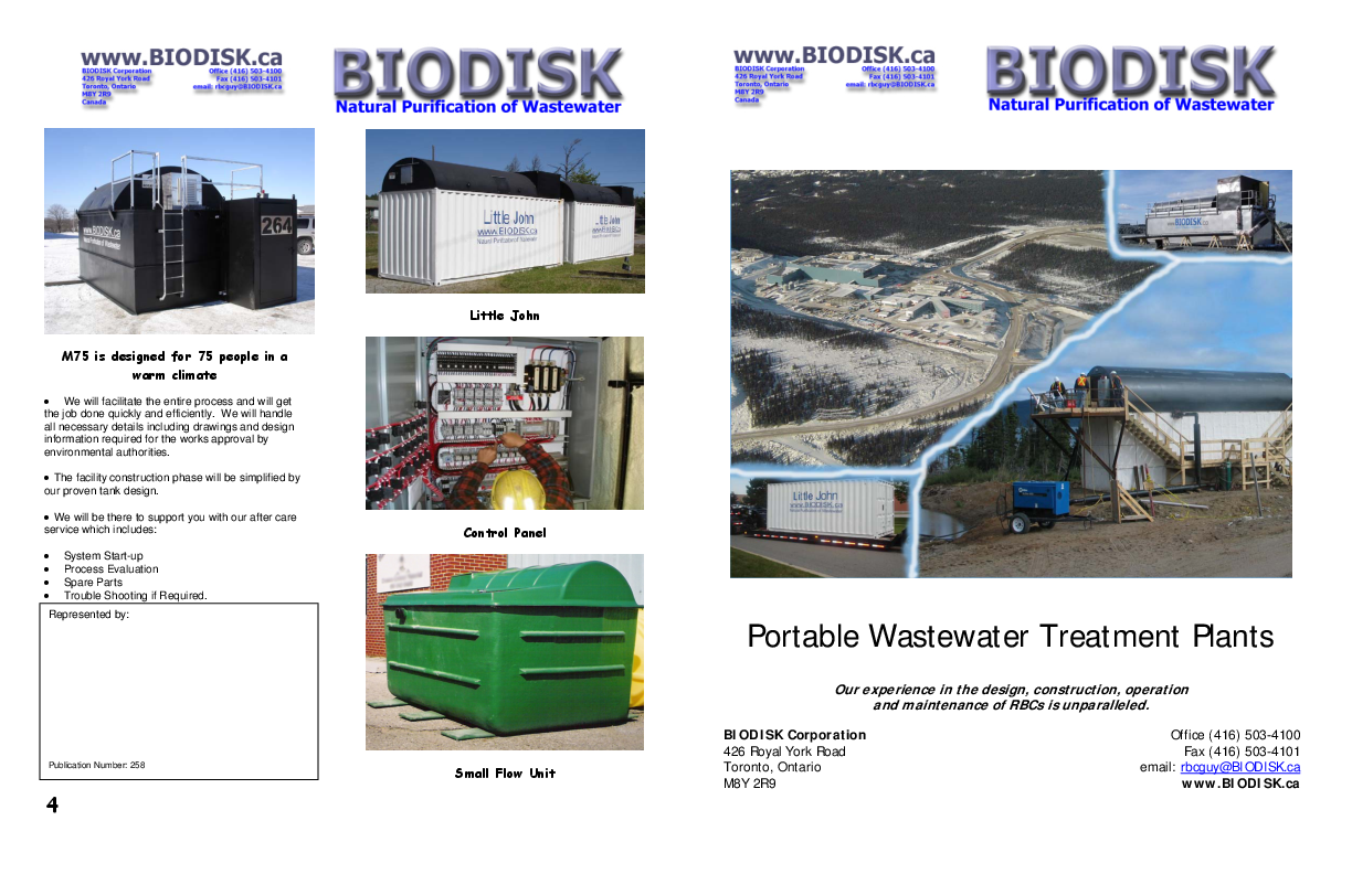 BIODISK - Portable Wastewater Treatment Plants - Brochure