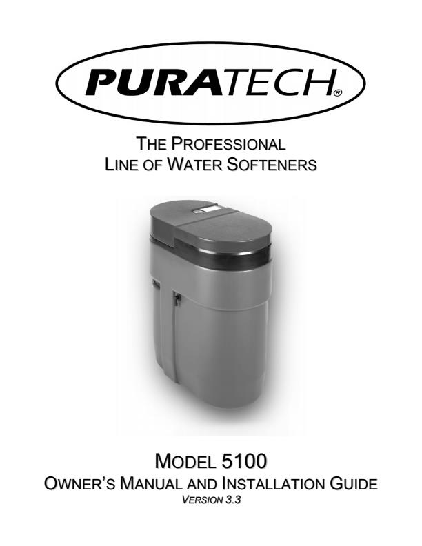 PuraTech - Water Softener- Manual