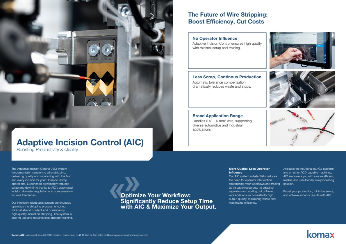 Komax - Adaptive Incision Control (AIC) System - Brochure