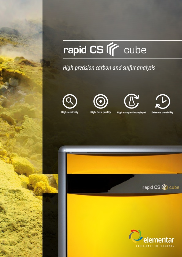 Elementar - Model rapid CS cube - Carbon and Sulfur Analyzer - Brochure