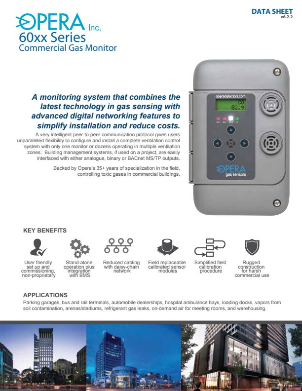 Opera - Model 6015-5000 - Carbone Dioxide Gas Monitor Datasheet