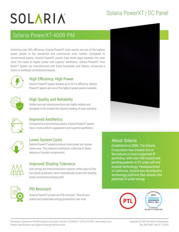 Datasheet PowerXT Resi 400PM -Data Sheet