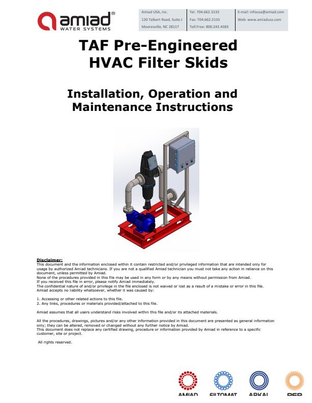 PEP-Filters - Model TAF - Screen Filter - Brochure