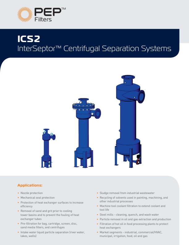 PEP-Filters - Model ICS2 - Centrifugal Separator - Brochure