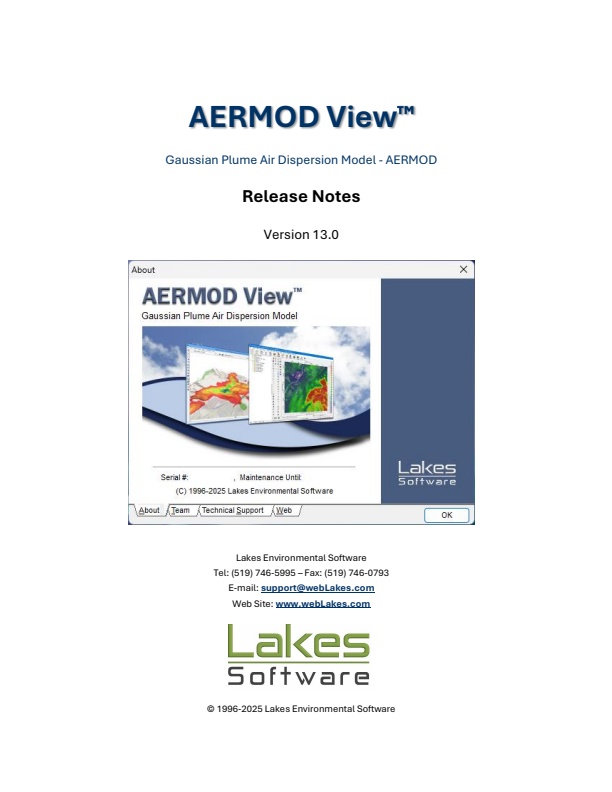 Lakes Environmental - Version AERMOD View 13.0 - Gaussian Plume Air ...
