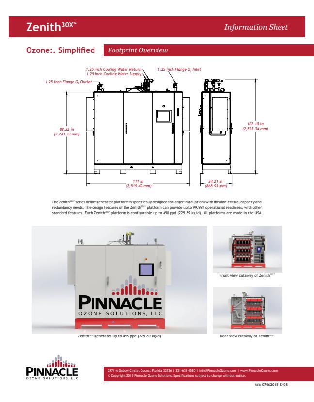 Zenith - Model 30X - Ozone Generator - Brochure