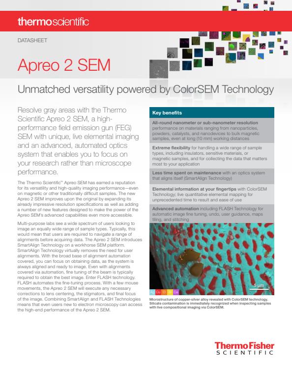 Apreo 2 - Model SEM - Scanning Electron Microscopes - Datasheet