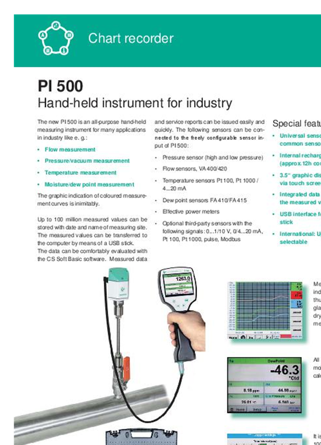 CS Instruments - Model VA 500 - Flow Meter for Compressed Air and Gases ...