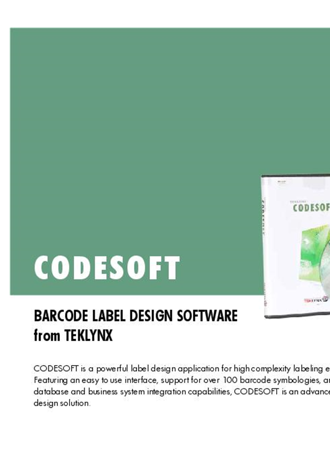 Teklynx - Version CODESOFT - Barcode Label Software - Brochure