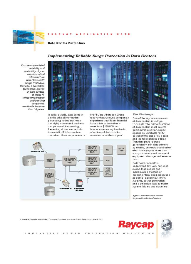 Implementing Reliable Surge Protection in Data Centers - Application Note