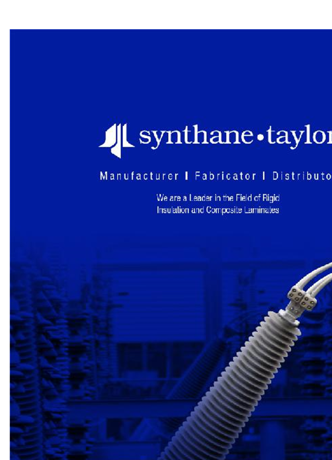 Synthane Washers Synthane - Cast Epoxy Insulators Brochure