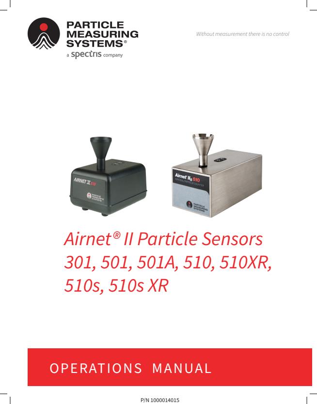 Airnet II - 301, 501, 501A, 510, 510XR, 510s, 510s XR - Particle ...