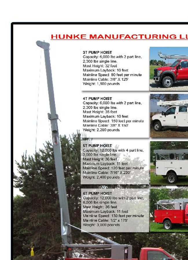 Hunke - Model 3T - Pump Hoist Datasheet