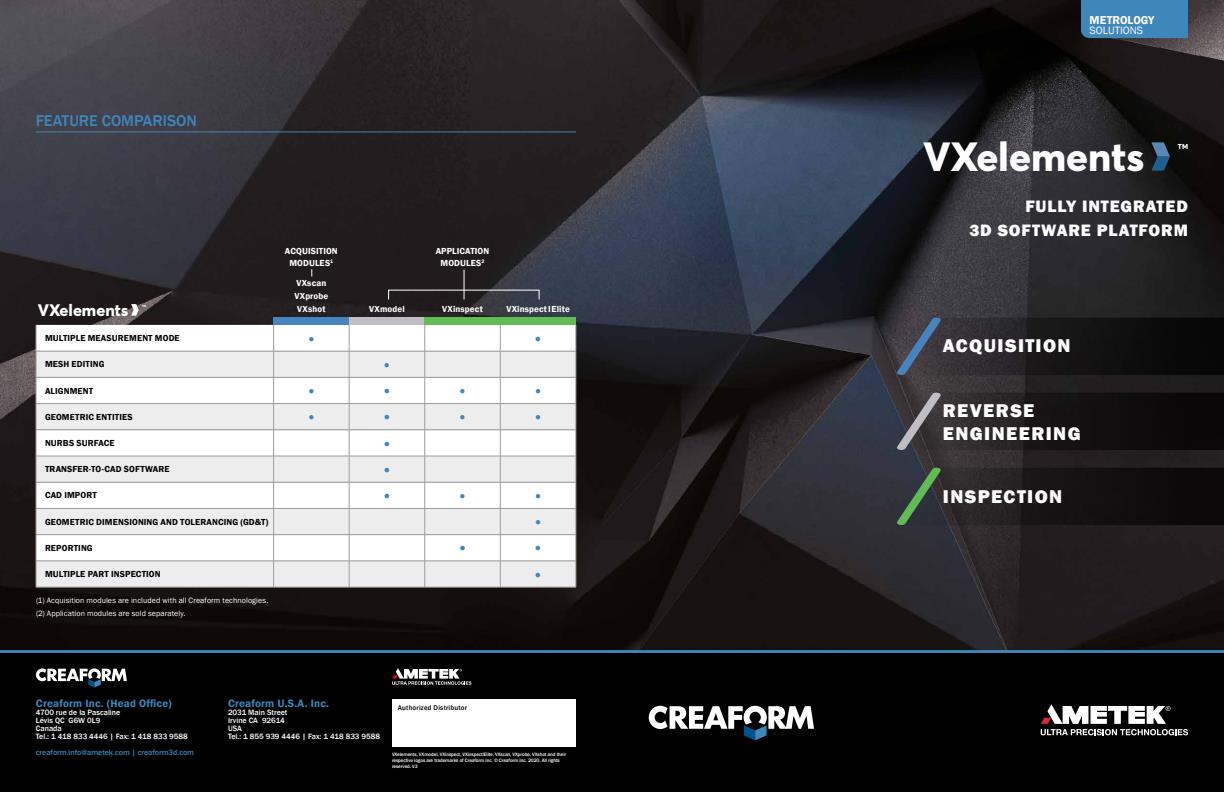 VXelements - Fully Integrated 3D Measurement Software Platform - Brochure