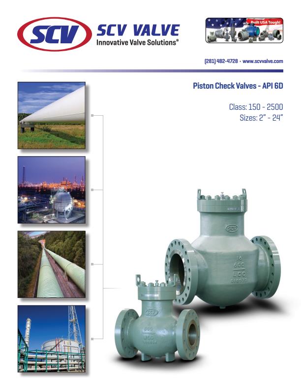 SCV - Model API 6D - Piston Check Valves - Brochure