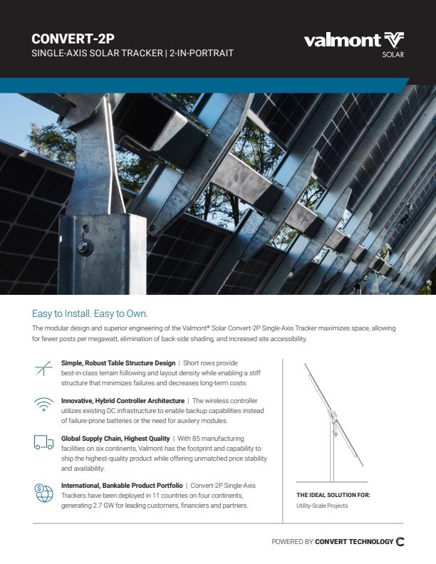 Convert-2P Single-Axis Solar Tracker - Datasheet