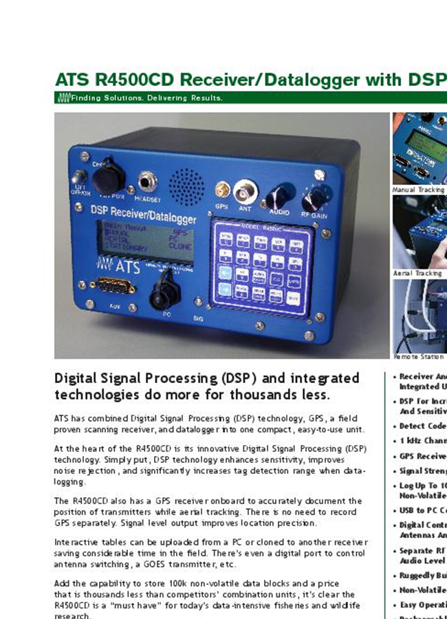 ATS - Model R4500SD - Receiver Datalogger - Brochure