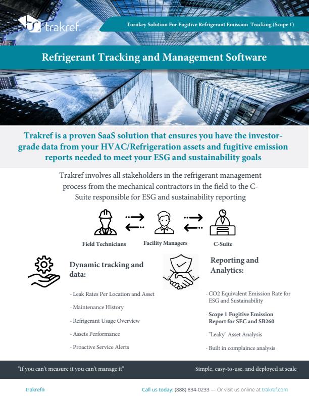 Trakref - Turnkey Solution for Fugitive Refrigerant Emission Tracking ...