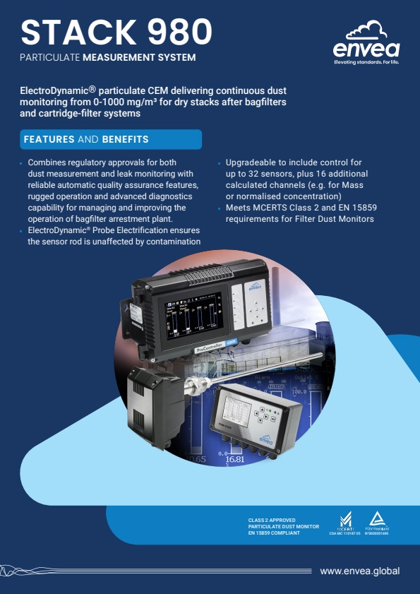 Envea - Model Stack 980 - Electro Dynamic Approved Particulate CEM ...