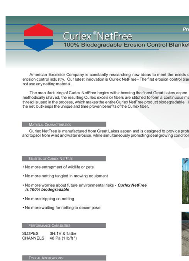 Curlex - Biodegradable Erosion Control Product - Brochure
