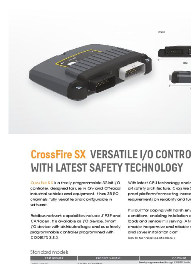 CrossFire - Model SX - Versatile I/O Controller Brochure