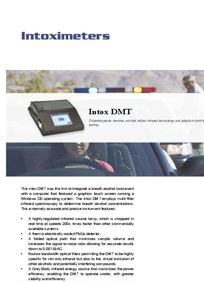 Intoximeters - Model Intox DMT - Advanced Evidential Desktop Breath ...