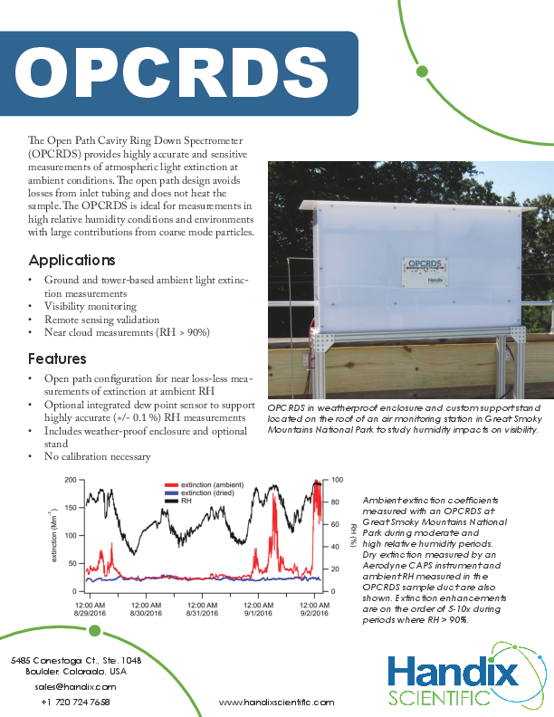 Spectrex Open Path Handix - Open Path Cavity Ringdown Spectrometer (OPCRDS) Brochure