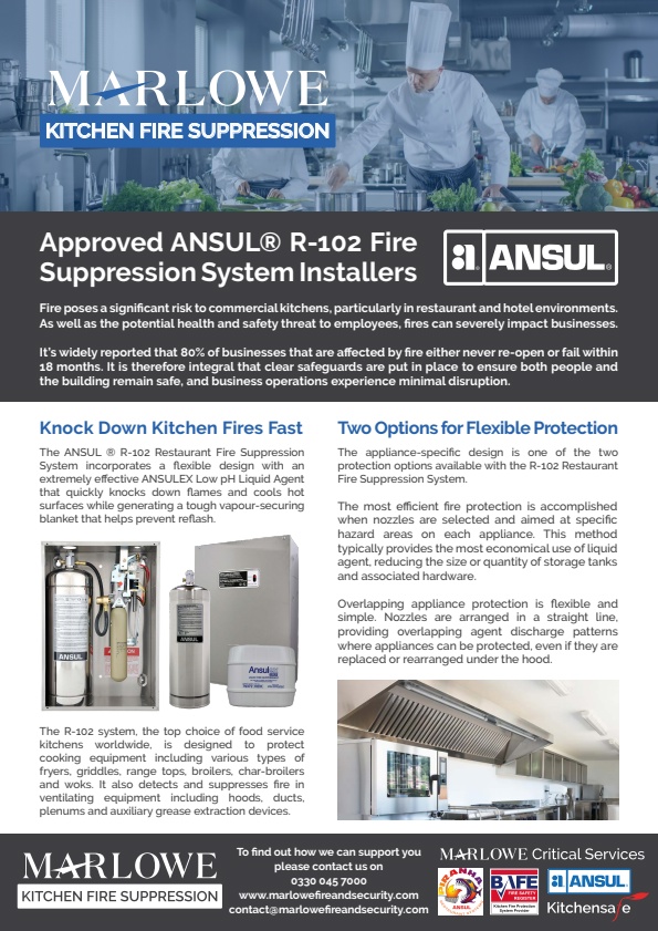 Marlowe Ansul - Model R-102 - Restaurant Fire Suppression System ...