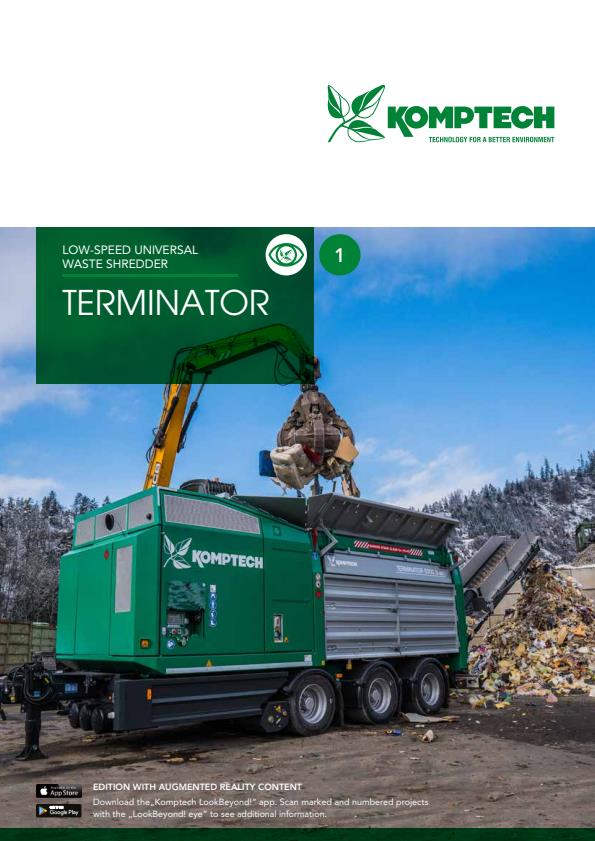 Komptech Terminator - Low-Speed Universal Waste Shredder - Brochure
